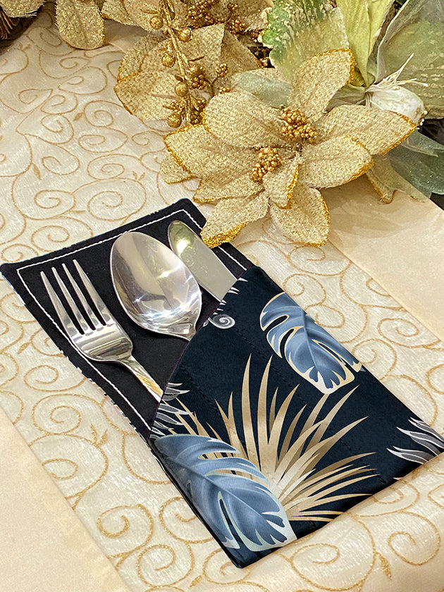 Printed - Moon Leaves Cutlery Pouch Trendy Home