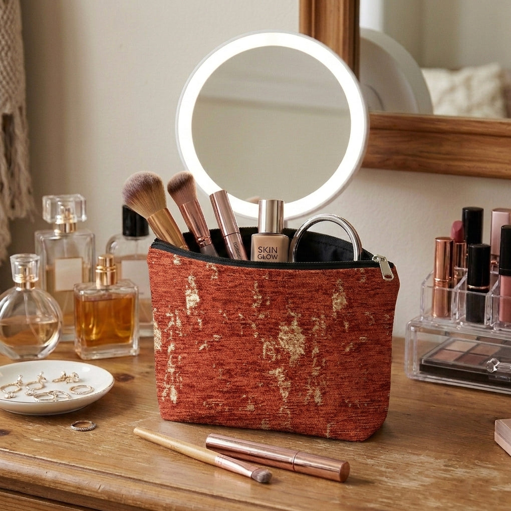 Shanghai Velvet - Rust Cosmetic Pouch Trendy Home