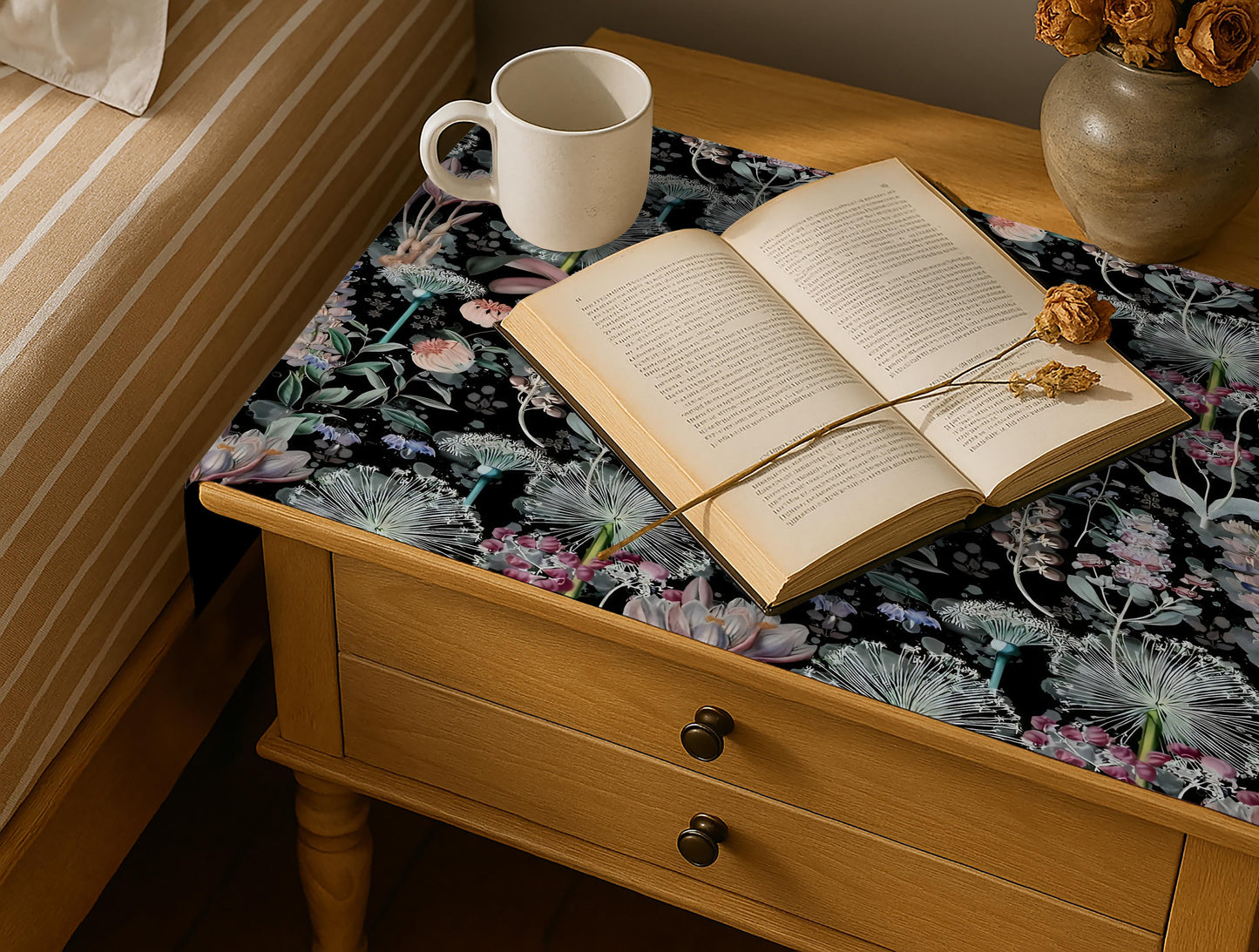 Printed - West Coast Bed Side Table Accent Trendy Home