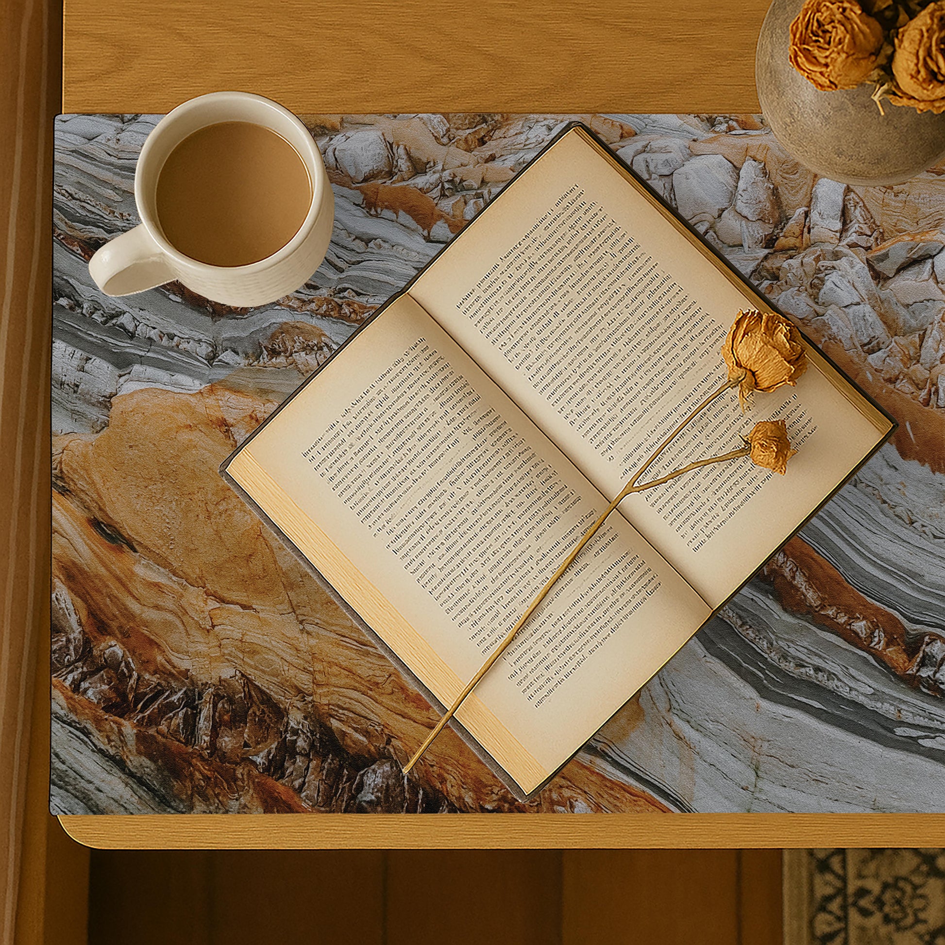 Printed - Earth Jasper Bed Side Table Accent Trendy Home