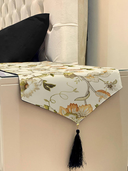 Printed - Beige Fort Bed Side Table Accent