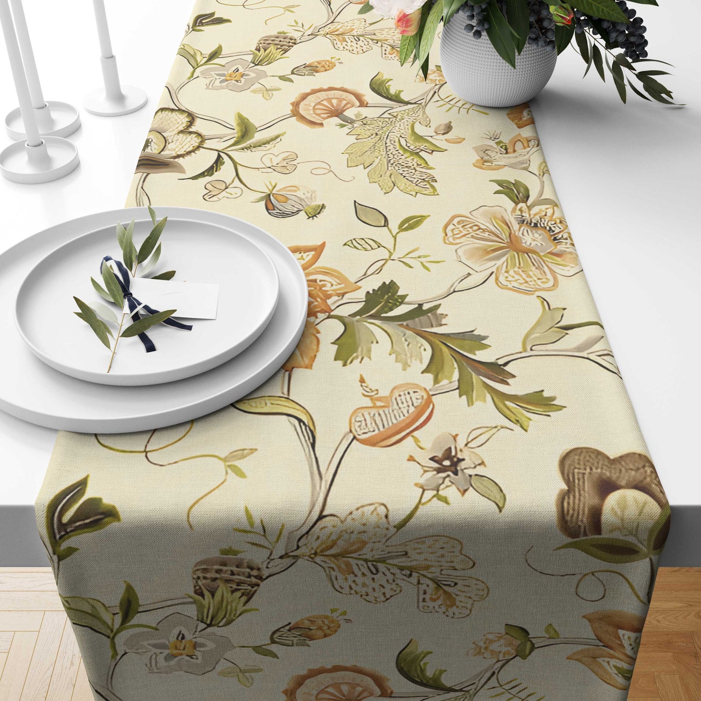 Printed - Beige Fort Table Runner