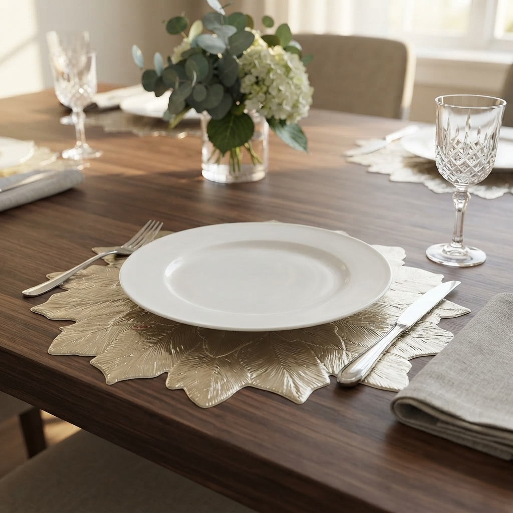 Pvc - Gold Ginkgo Charger Plate