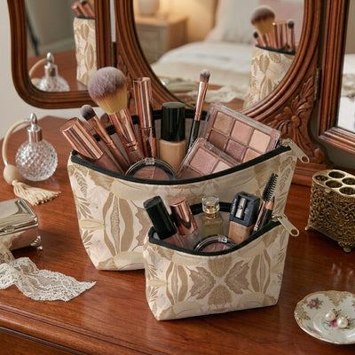 Printed - Sandy Beige Fern Cosmetic Pouch Trendy Home
