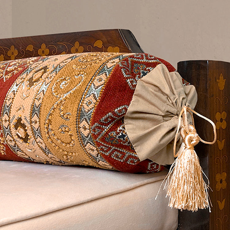 Hand Sequin - Rust Sofa Neck-Roll (pair) Trendy Home