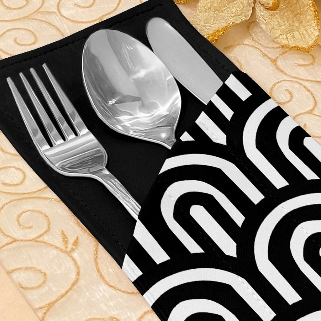 Printed - Monochrome Arch Cutlery Pouch Trendy Home