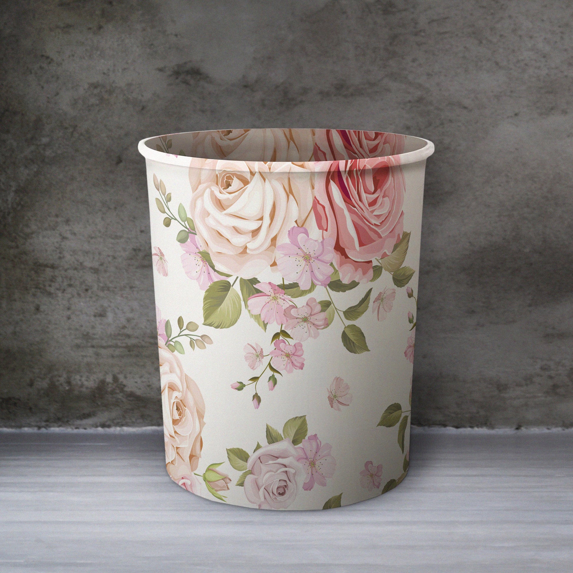 Pink Rose Dustbin Trendy Home