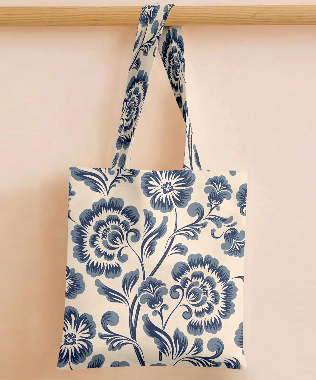 Printed - Blue Victoria Tote Bag Trendy Home