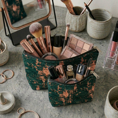 Shanghai Velvet - Emerald Cosmetic Pouch Trendy Home
