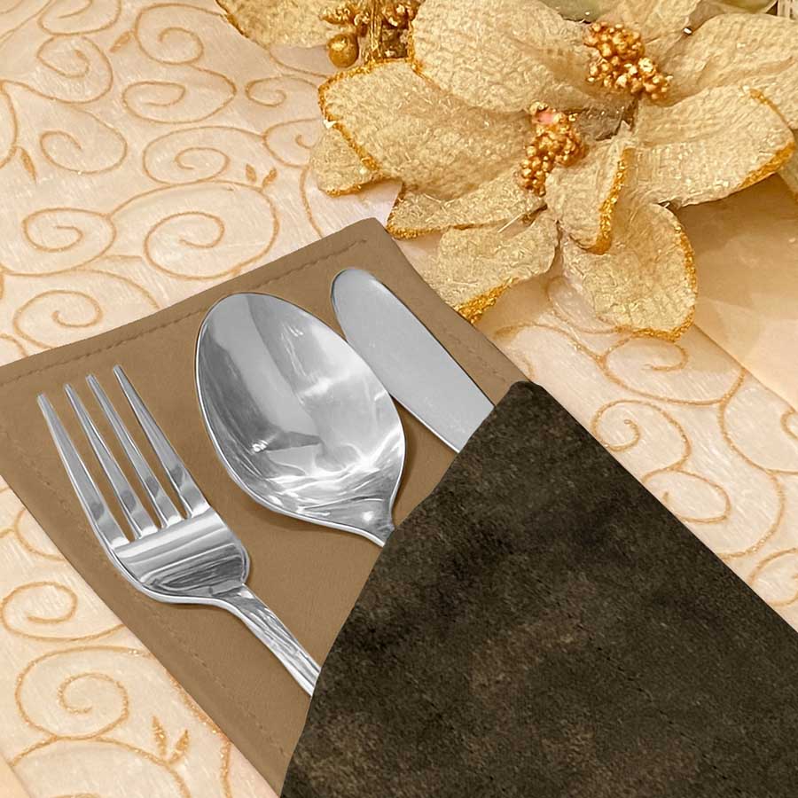 Malai Velvet - Olive Brown Cutlery Pouch