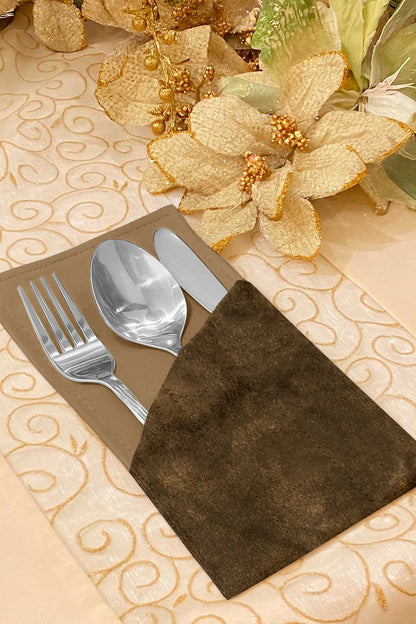Malai Velvet - Fawn Cutlery Pouch