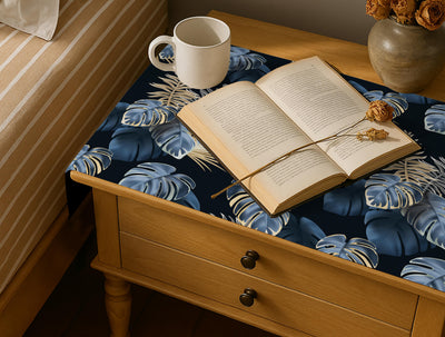 Printed - Moon Leaves Bed Side Table Accent Trendy Home
