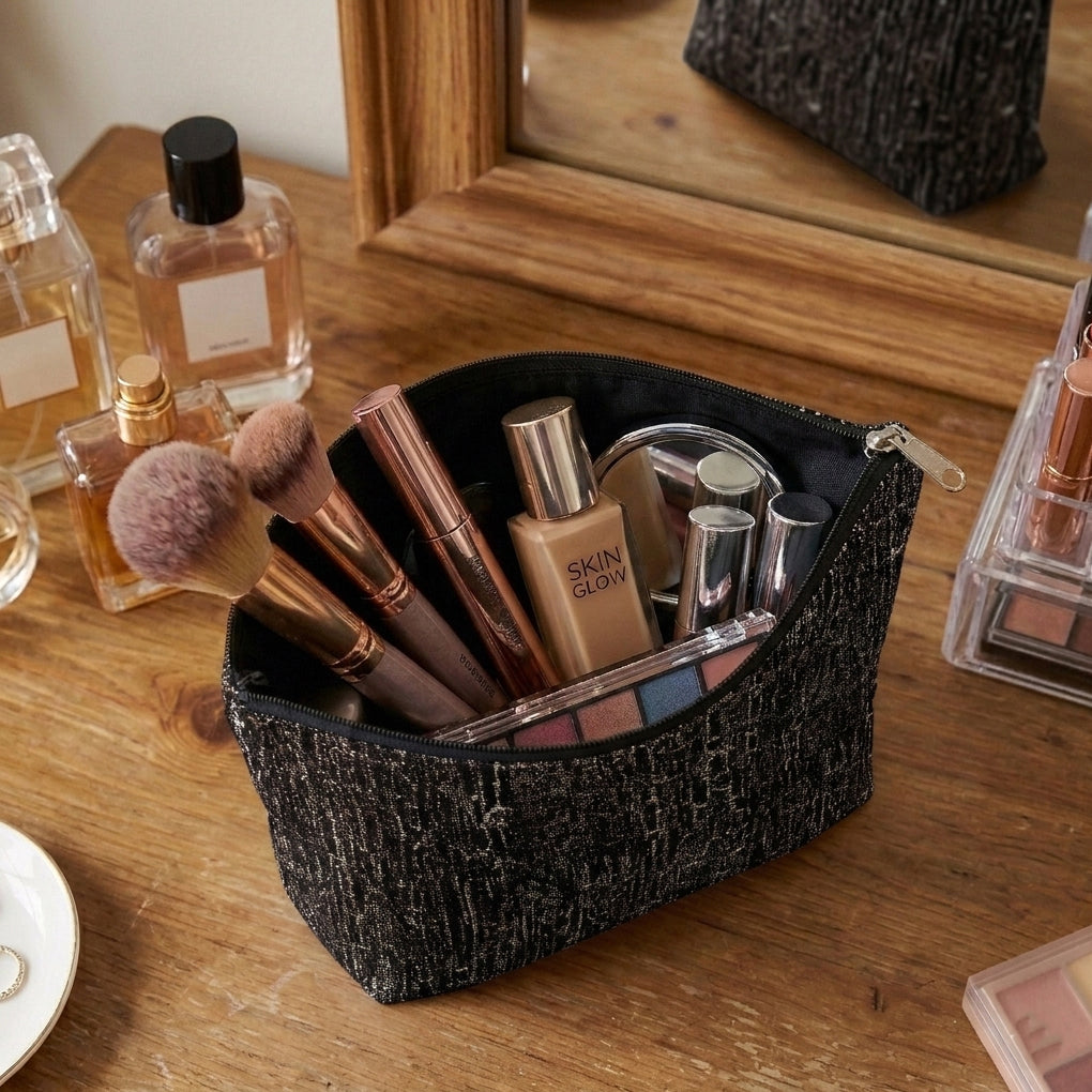 Shanghai - Siyah Cosmetic Pouch