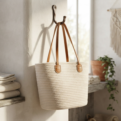 Handwoven - Cream Beach Bag