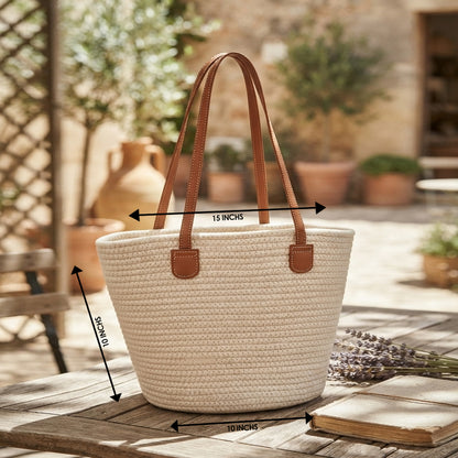 Handwoven - Cream Beach Bag