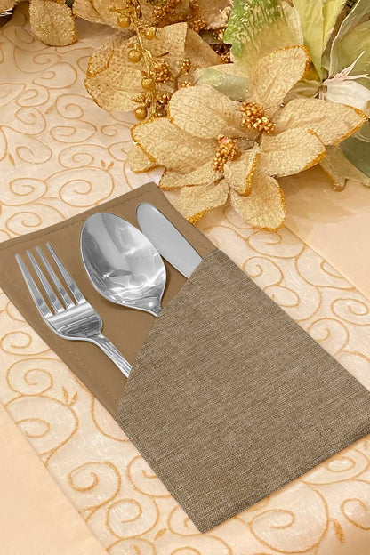 Fine Jute - Mud Cutlery Pouch
