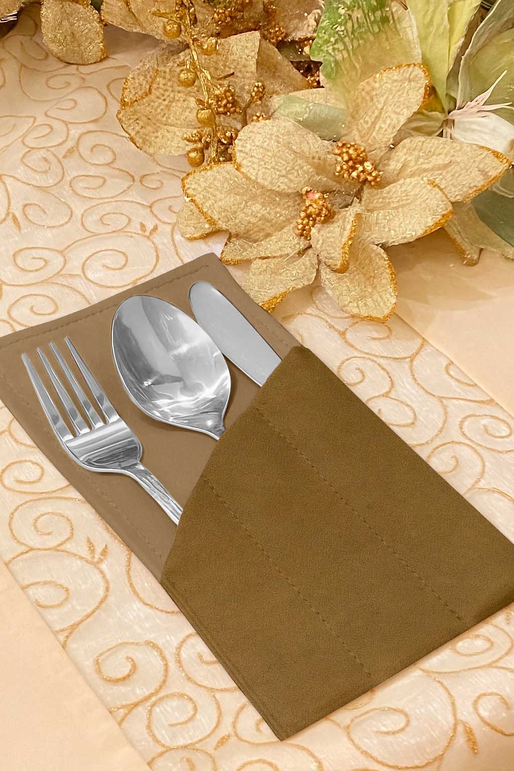 Leather - Peanut Brown Cutlery Pouch Trendy Home