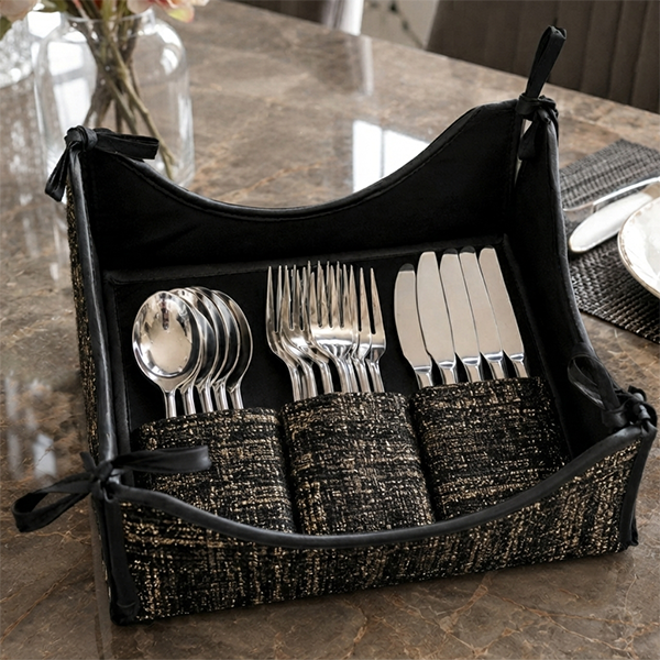 Shanghai - Siyah Cutlery Tray