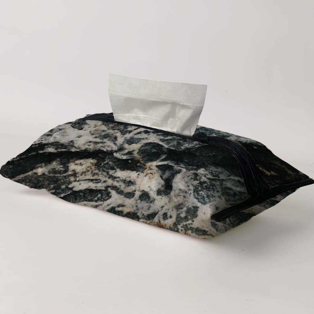 Black Chromite Marble-Stone Tissue Box Trendy Home