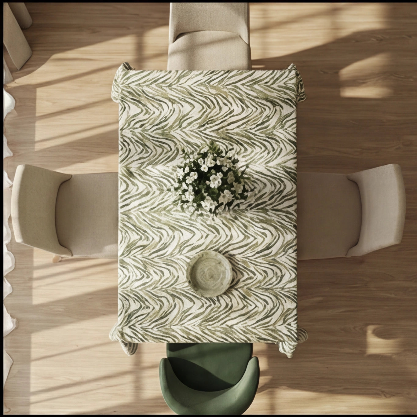 Printed - Sage Serengeti Tablecloth Trendy Home