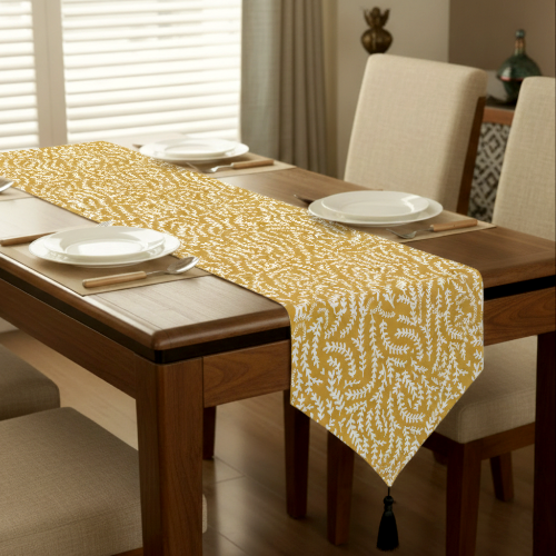 Printed - Mustard Mist Table Runner Trendy Home