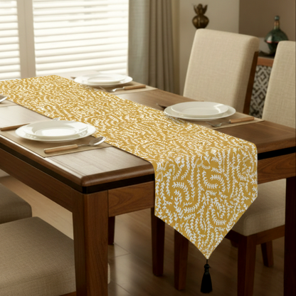 Printed - Mustard Mist Table Runner Trendy Home