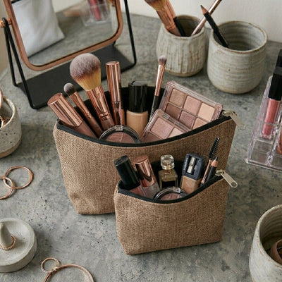 Fine Jute - Mud Cosmetic Pouch Trendy Home