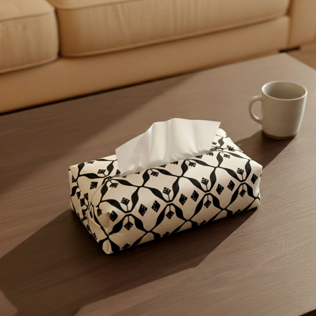 Printed - Beige Nomad Tissue Box Trendy Home