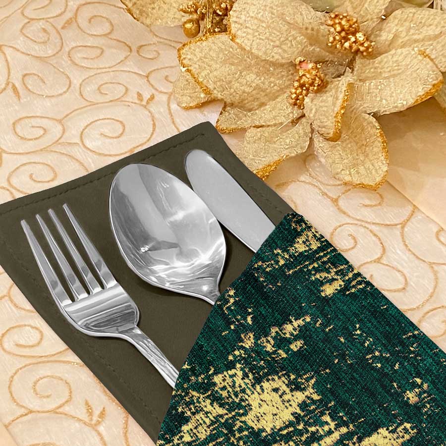 Shanghai Velvet - Emerald Cutlery Pouch