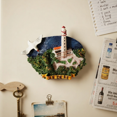 Ile De Re Lighthouse Fridge Magnet trendy home