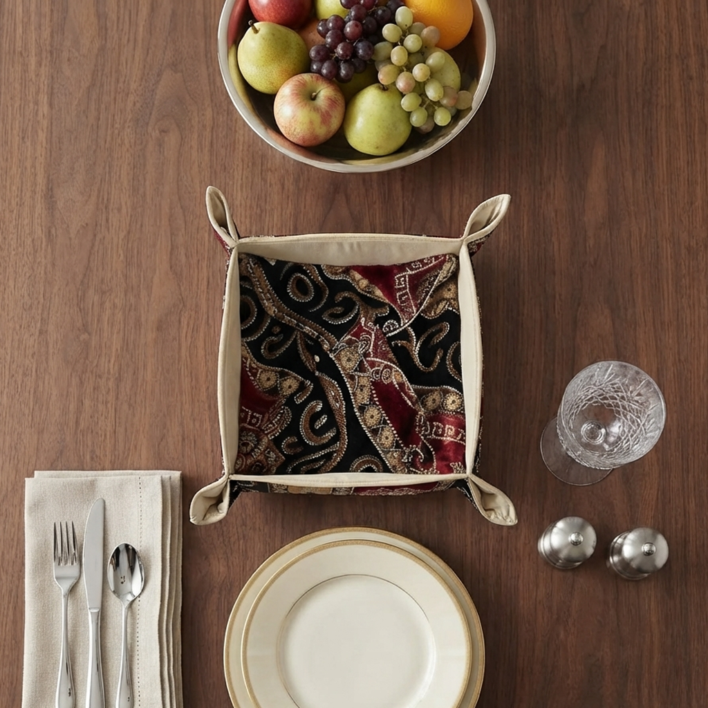 Hand Sequin - Maroon Black Breadbasket