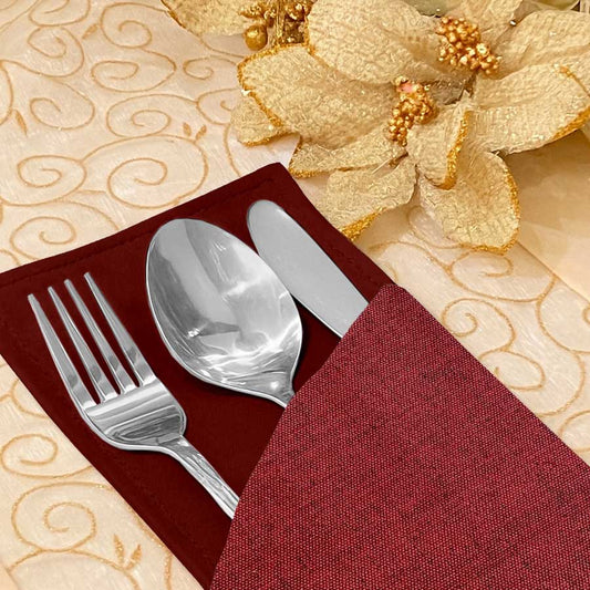 Fine Jute - Plum Cutlery Pouch