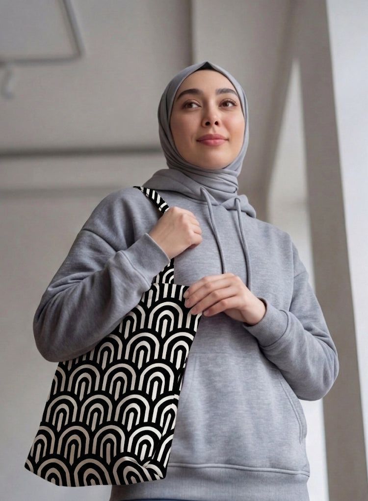 Printed - Monochrome Arch Tote Bag Trendy Home