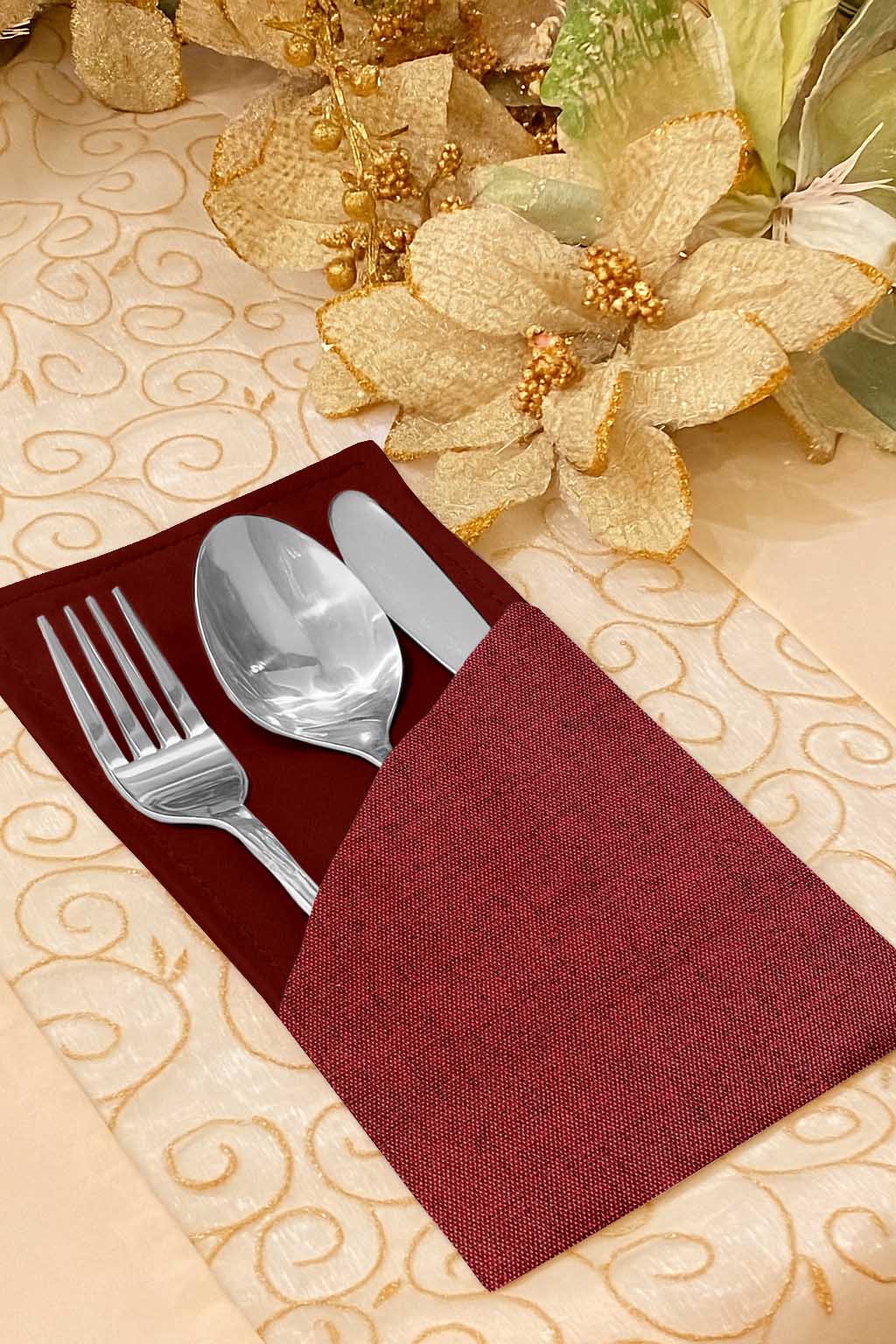 Fine Jute - Plum Cutlery Pouch