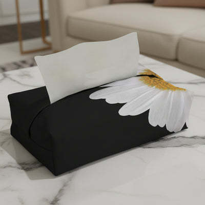 Printed - White Flower Tissue Box Trendy Home