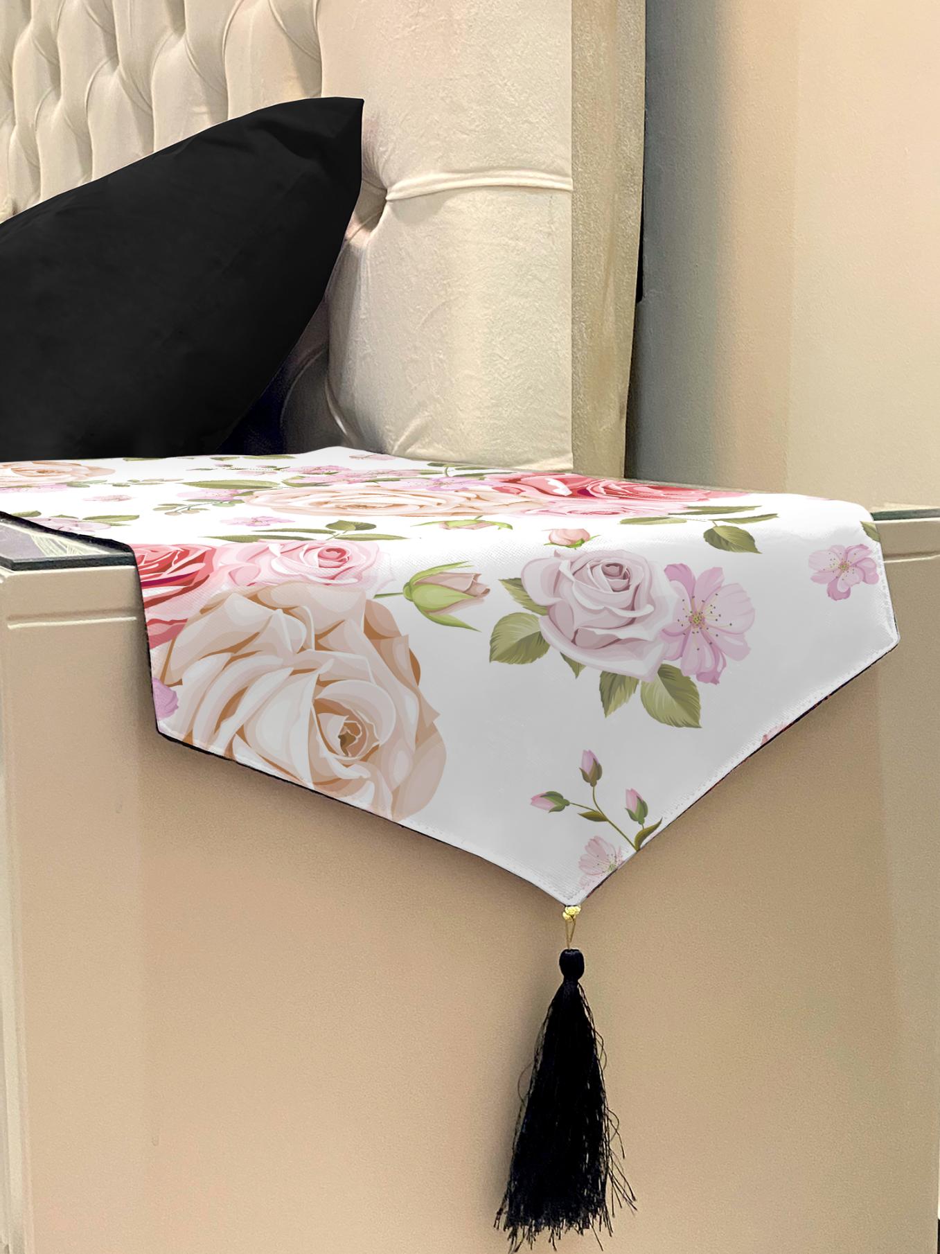 Printed - Pink Rose Bed Side Table Accent