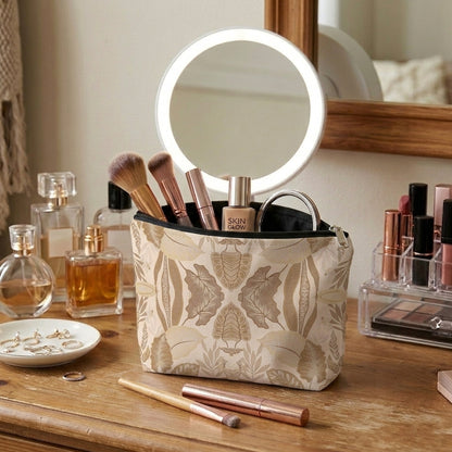 Printed - Sandy Beige Fern Cosmetic Pouch