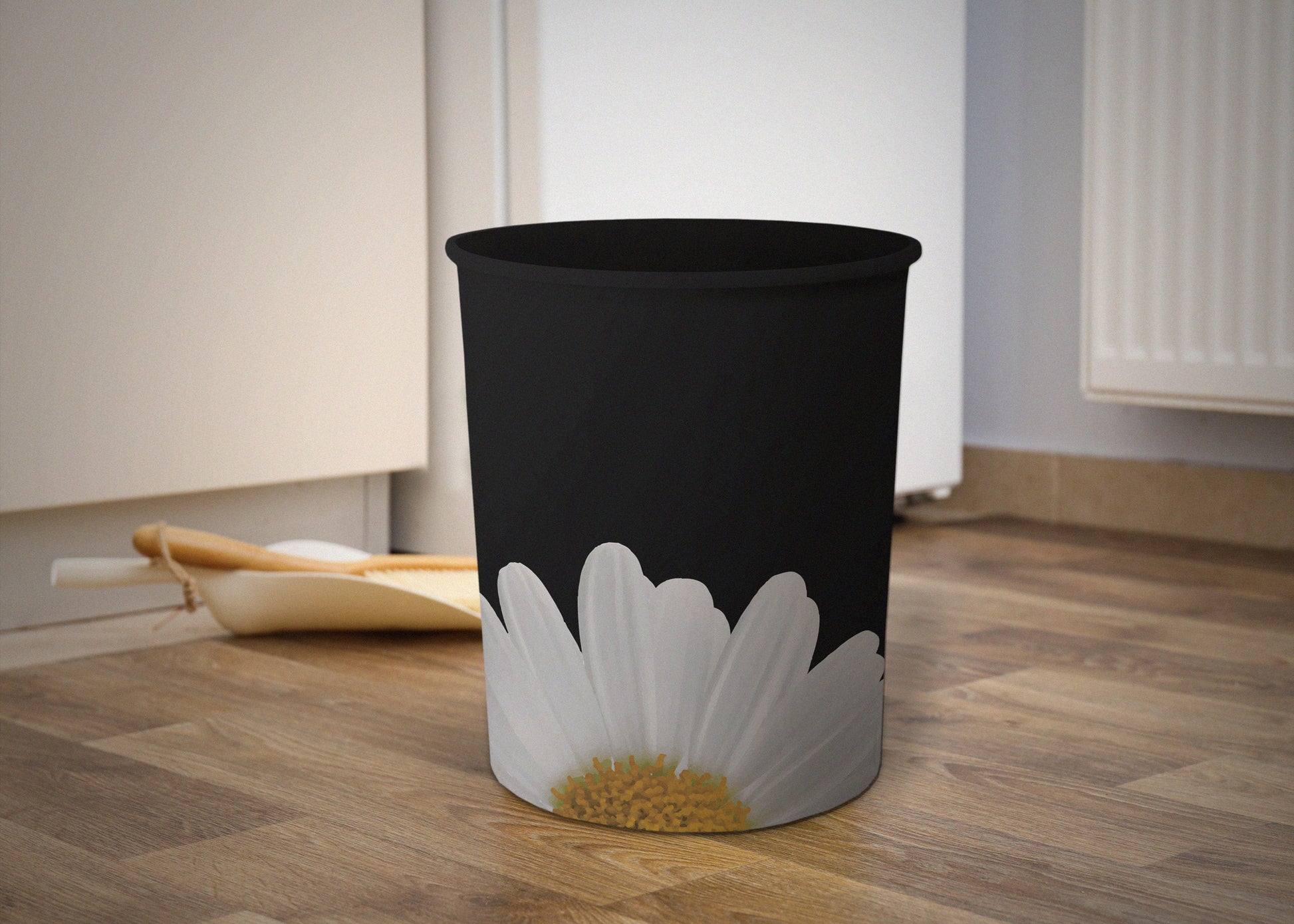 White Flower Dustbin Trendy Home