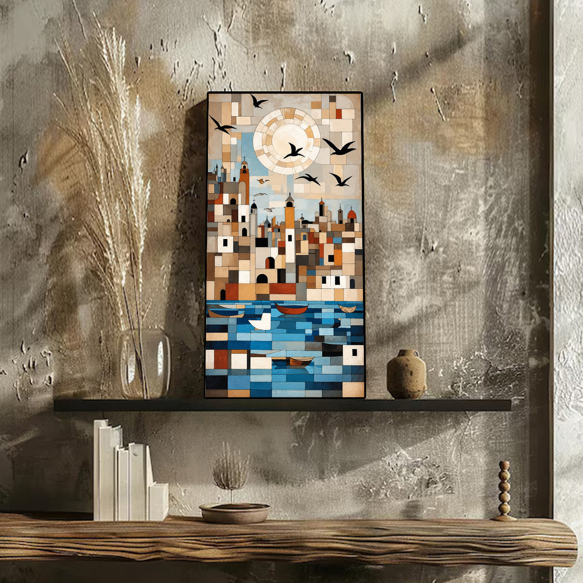 Azure City Art Portrait trendy home