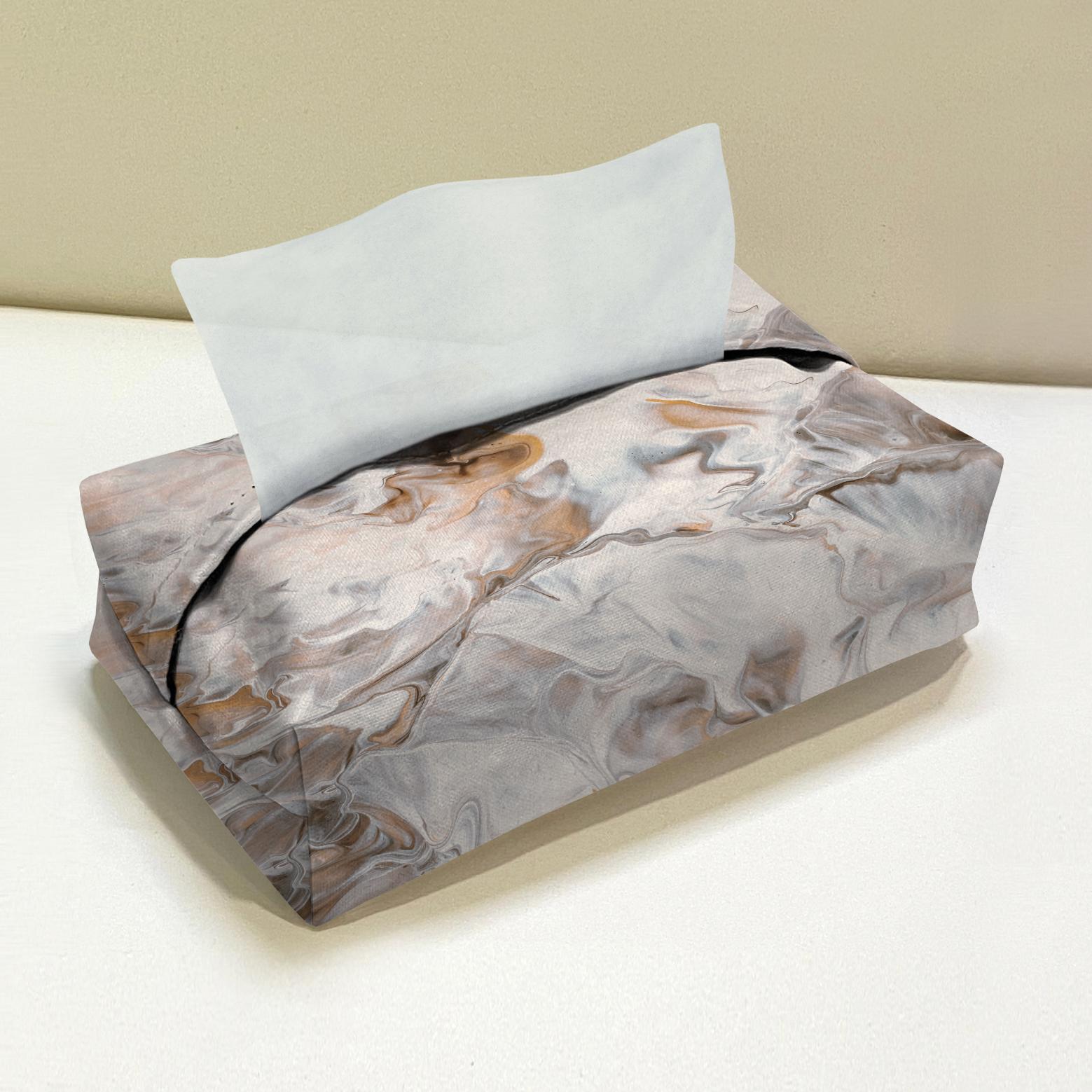 Gray Quartz Marble-Stone Tissue Box Trendy Home