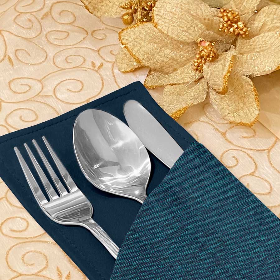 Fine Jute - Dark Turquoise Cutlery Pouch