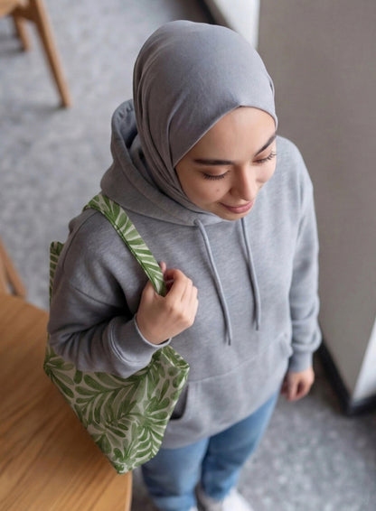 Printed - Sage Leaf Tote Bag Trendy Home