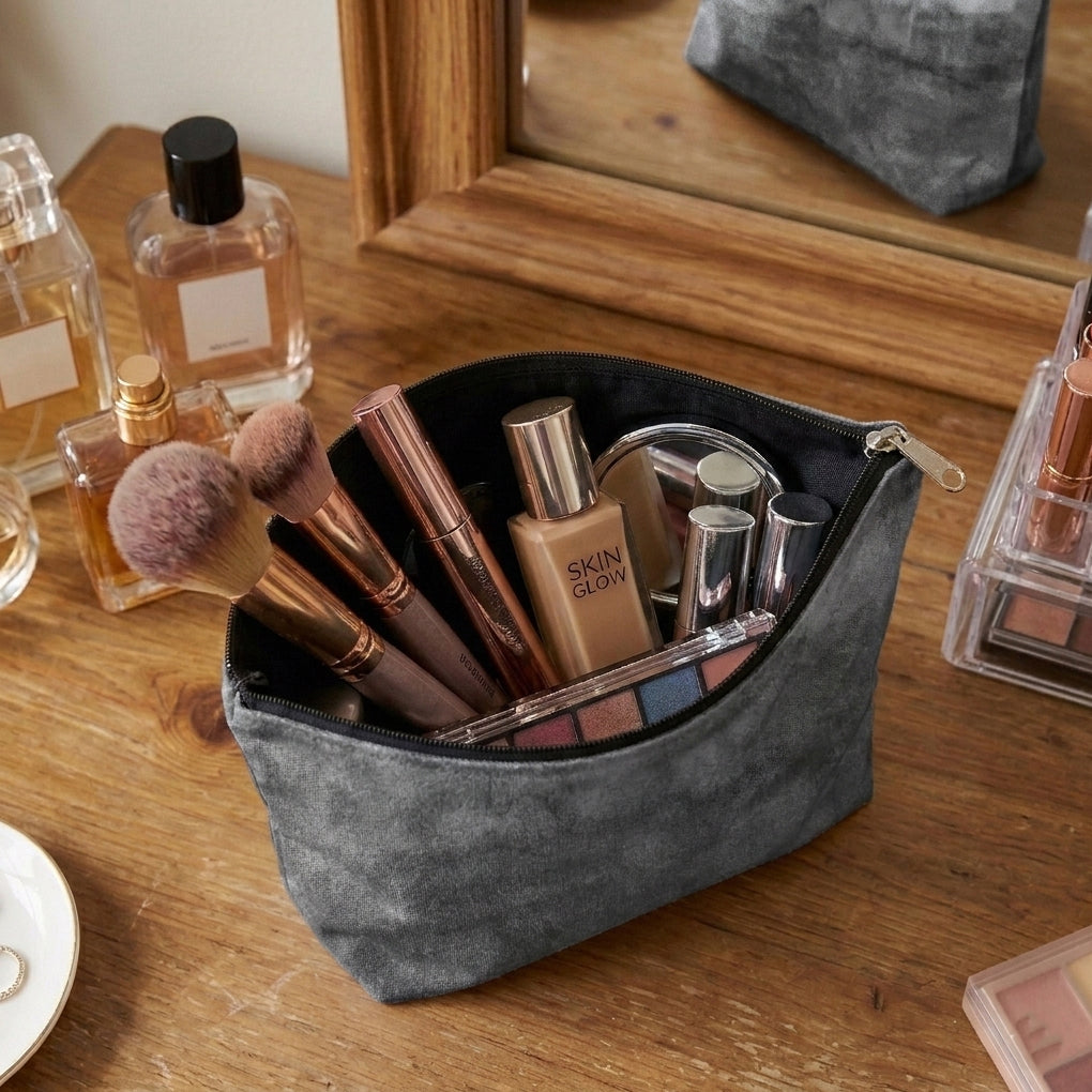 Malai Velvet - Steel Cosmetic Pouch Trendy Home