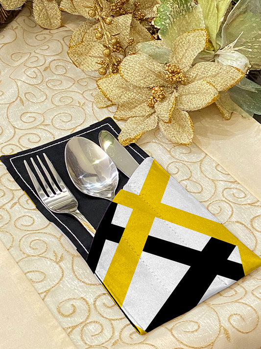 Printed - Celestial Gold Cutlery Pouch Trendy Home