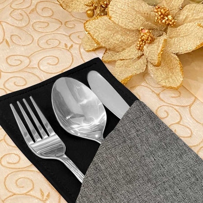 Fine Jute - Ash Cutlery Pouch