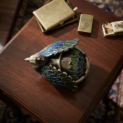 Metallic - Peacock Ashtray trendy home