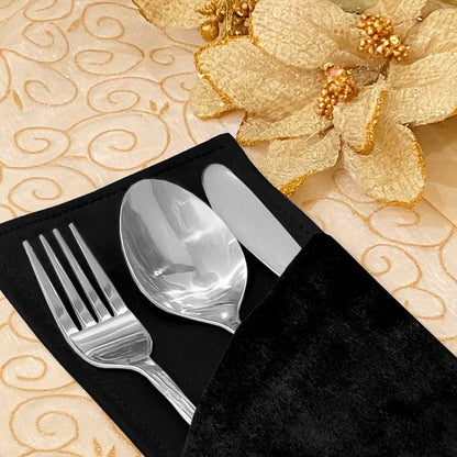 Malai Velvet - Black Cutlery Pouch