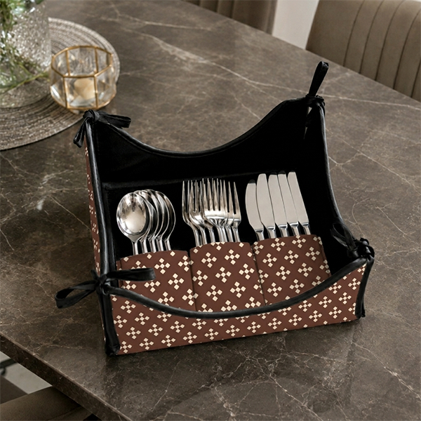 Printed - Espresso Foulard Cutlery Tray