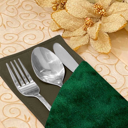 Malai Velvet - Emerald Cutlery Pouch