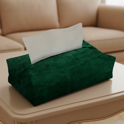 Malai Velvet - Emerald Tissue Box Trendy Home
